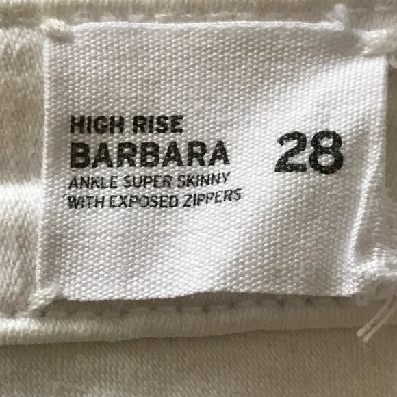 Hudson High Rise Barbara Ankle Super Skinny Jeans Women size 28 White Stretch - Picture 4 of 15